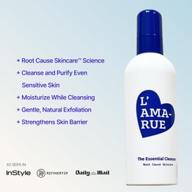 L'AMARUE Essential Cleanser, 8 fl oz: Gentle Daily Face Wash for Skincare, Anti-Acne, Hydrating, Moisturizing, and Anti-Aging with Ceramides & Antioxidants | Vegan & Cruelty-Free, Suitable for All Skin Types