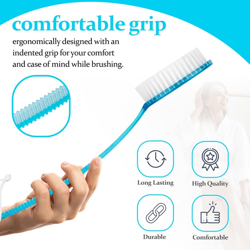 DecorRack Bath Brush with Bristles, Long Handle for Exfoliating Back,