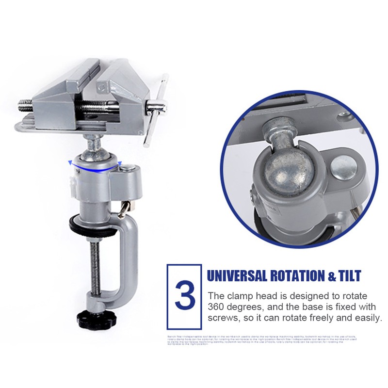 Universal Table Vise with 360 degrees Swiveling Head Clamp for