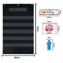 Feeling and Emotions Pocket Chart for Classroom Management Feelings Emotions Tracker for Kids Toddler Back to School Supplies Recognition Tool