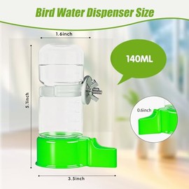 BWOGUE - Dispensador automático de agua para pájaros, dispensador de agua de periquitos de 4.73 onzas líquidas para jaula sin ensuciar, alimentador de agua para pájaros cacatúas, Budgie Conure