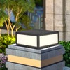AILICIN Pillar Lamp Post Light, Tempered Glass Shade，Fence Deck Cap