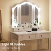 Caroeas Vanity, Tri-Fold Makeup Vanity with Mirror, Lights and Padded