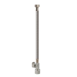 Quarter Turn Straight Valve 5/8-Inch OD by 20-Inch Stainless Steel Faucet Supply, Lead-Free, Quick Lock