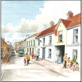 Cuckoo Fair Roald Dahl Museum Great Missenden High Street Watercolour Greetings Card Buckinghamshire Chilterns