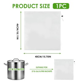 Brew Bags Reusable, Straining Bag with Fine Mesh and Drawstring Closure, Filter Bags for Home Brewing and Food Straining, Nylon Straining Bag, Making Press Drawstring Straining Brew in a Bag