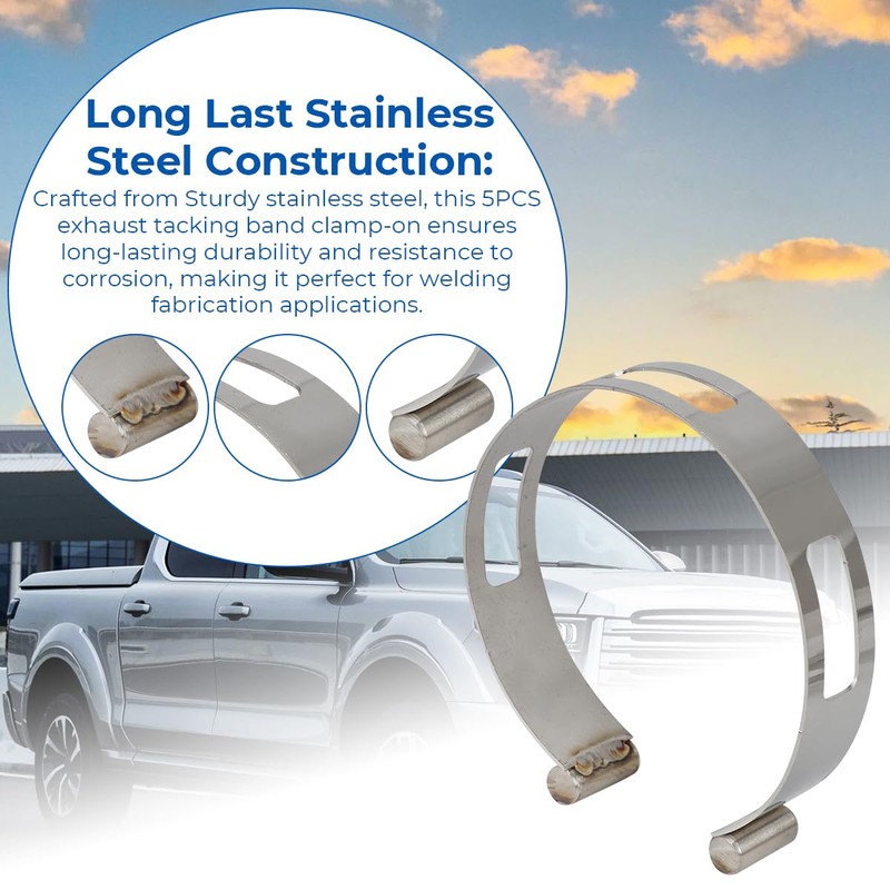5PCS Exhaust Pipe Tacking Band For Tig Welding Fabrication 2"