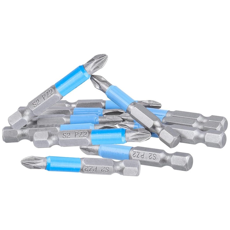 Saipor 10-Piece PoziDriv PZ2 Magnetic Screwdriver Bit Set 50mm/2" Long