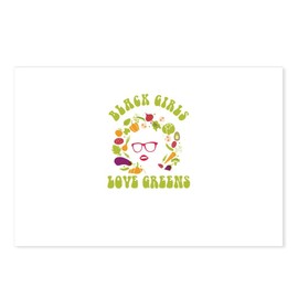 CafePress Black Girls Love Greens V Postcards (Package of 8), 6"x4" Printed Note Card