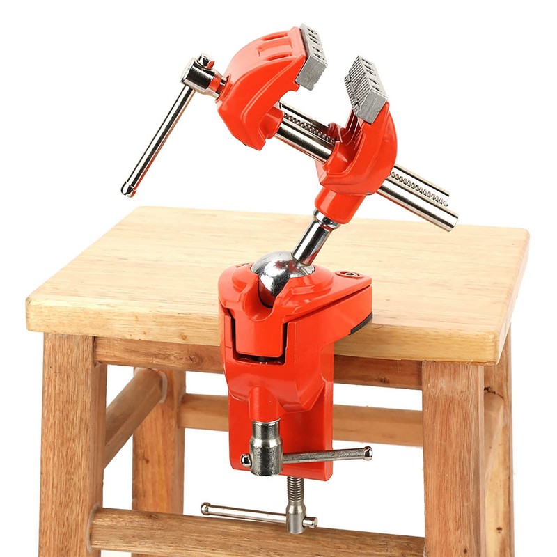 Hapivida Rotating Bench Vise, 360° Swivel Aluminum Bench Vise with