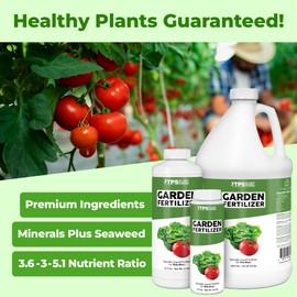 Garden Fertilizer, Complete Liquid Garden Plant Food for Edible Plants, 1 Gallon (128 oz)