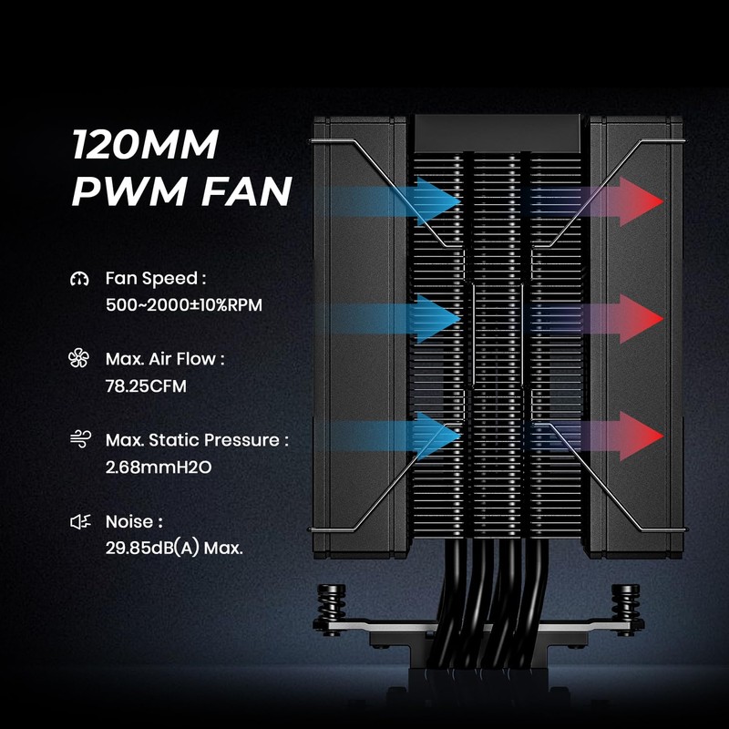 ID-COOLING FROZN A410 DK CPU Cooler, All-black Layout Single Tower