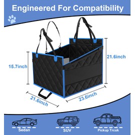 H HOH-Tech Dog Car Seat for Medium Dogs - Back Seat Extender for Dogs,Large & Small Dog Car Seat Cover for Back Seat, Dog Hammock for Car Back Seat Dog Bed Mattress,Pet Car Seat for Car SUV Truck