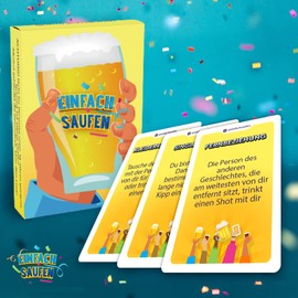 EINFACH SAUFEN - The Drinking Game! - Funny Drinking Game for Parties, Celebrations & Birthdays - Party & Drinking Game with Cards - Gift 18th Birthday