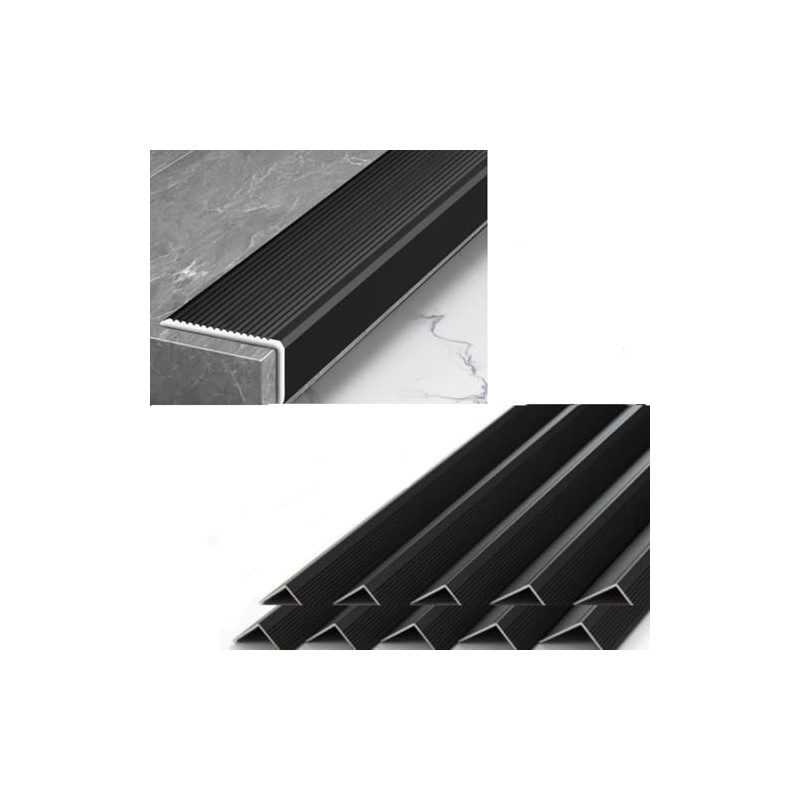10-Pack 48 Inch Aluminum L-Shaped Non-Slip Stair Edge Protector,Nosing Matte