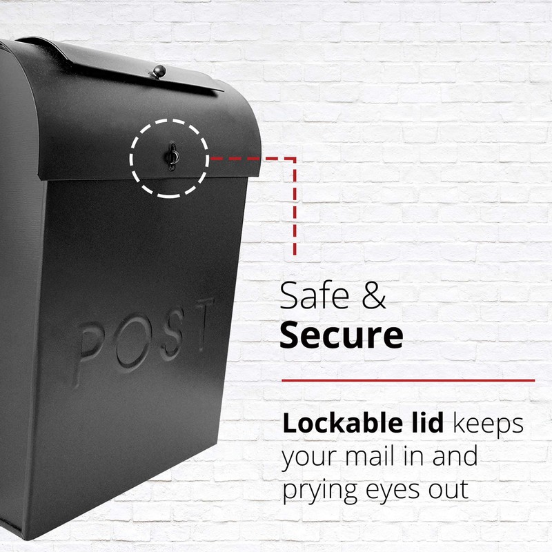 NACH Locking Mailbox, 13.9 x 3.93 x 10.6 inch, Black
