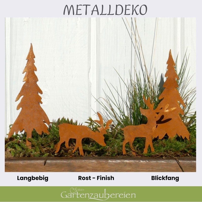 Storm's Gartenzaubereien Elk Christmas Decoration Set of 4 with Fir