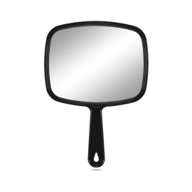 PROTECLE Large Hand Mirror, Salon Barber 10.3"L x 7.4"W, Black