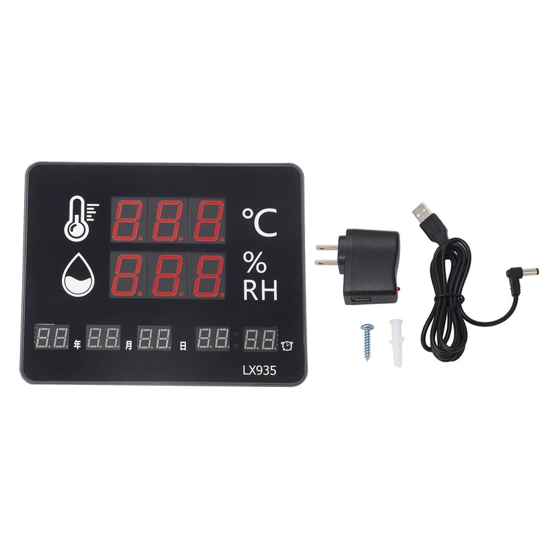 Temperature Humidity Meter High Accuracy Wall Mount Thermometer Hygrometer Alarm