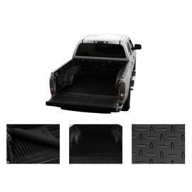 Black Rubber Diamond Plate Truck Bed Floor Mat Liner For Dodge Ram 1500 2500 3500 02-18 / Classic 19-22 8 Feet (96") Long Bed