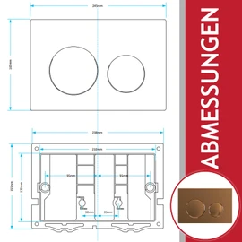 SPARES2GO Premium Flush Plate Kit for Skylo Flush Cistern (Brushed Copper, 245mm x 165mm)
