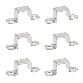 TOP-VIGOR 6Pcs U Shaped Connector Bracket 22 x 27mm 304 Stainless Steel for Door Closed Bar Holder Strut Channel and Fixing Tube Pipe Wire