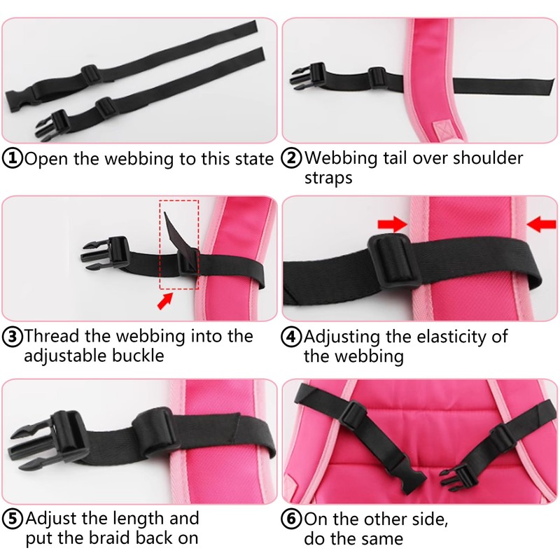 Pack of 2 Chest Strap Backpack, Adjustable Chest Strap Backpack,