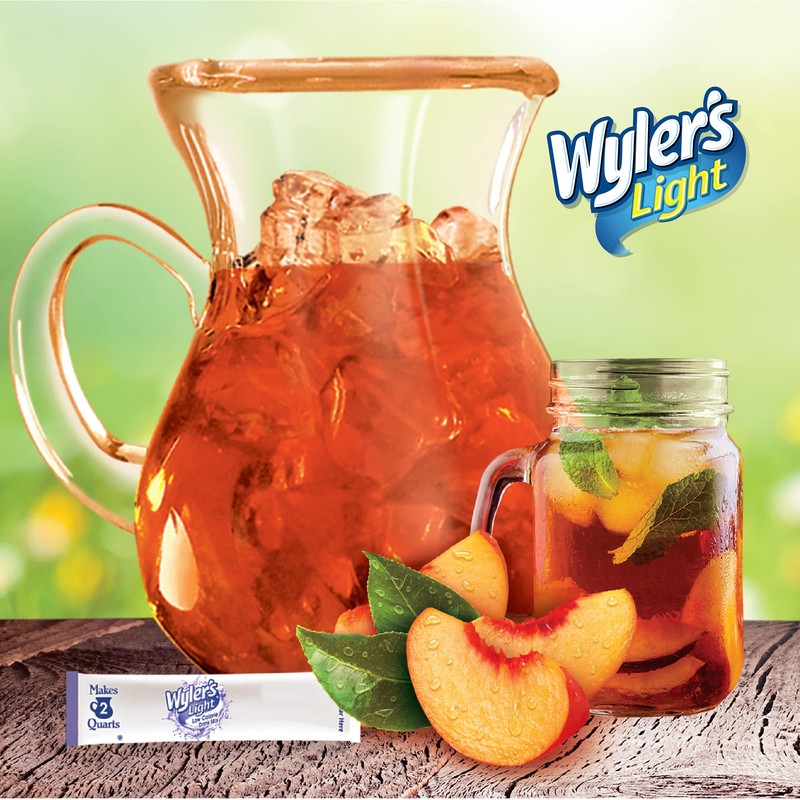 Wyler's Light Pitcher Packs, Water Drink Mix, Peach Iced Tea,