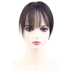 HIYE Partial Wig, Bangs, 100% Human Hair, For Medical Use, Point Wig, Hair Piece, Top Wig, Women's, Real Skin Net, Gray Hair, Thin Hair, Top Cover, Short Bangs Included (Natural Color)