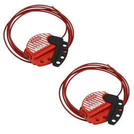 TAEGIQI 2 Pack Lockout Tagout Cable Lock,7.9ft Adjustable Cable Lock,Steel Cable Lock with Vinyl Coating,Loto Cable for Lock Out Tag Out,OSHA Compliant