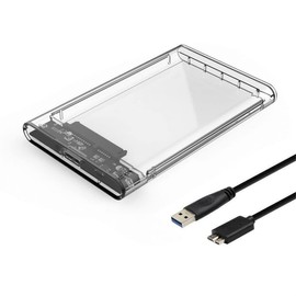 NAERSI 2.5 Inch Hard Drive Enclosure,USB 3.0 to SATA III 5Gbps Transparent Hard Drive Caddy[UASP Supported] Tool Free External SSD Enclosure for 2.5 Inch SATA SSD and HDD in Height 9.5mm & 7mm