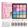 Nail Pigment Powder Palette Set, Nail Art Tools, 16 Colors