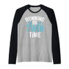 Running on Twin Time Twin Dad Raglan Baseball Tee