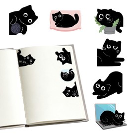 Mprocen Black Cat Bookmarks, Magnetic Bookmarks, Set of 10, Cat Bookmarks, Stylish, For Women, Teachers, Students, Book Lovers, Reading, Cute Cat Magnetic Page Marker