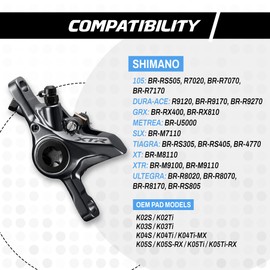 epic Disc Brake Pads for Shimano Brakes | K03S, K04S, K05S, K05S-RX | Fits 105, Dura-Ace, GRX, Ultegra, XTR | Organic, Sintered & Ceramic Options | 1 Set (Sintered)