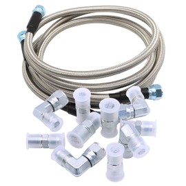 Aspaton 6AN 52 in 3/8" Inside Diameter Stainless Steel Flexible Braided Transmission Cooler Hoses/Line Compatible with TH350 700R4 TH400 52" Length