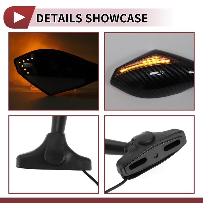 HEROFFIX 1 Set Motorcycle Rear View Mirrors for Suzuki GSX-R600