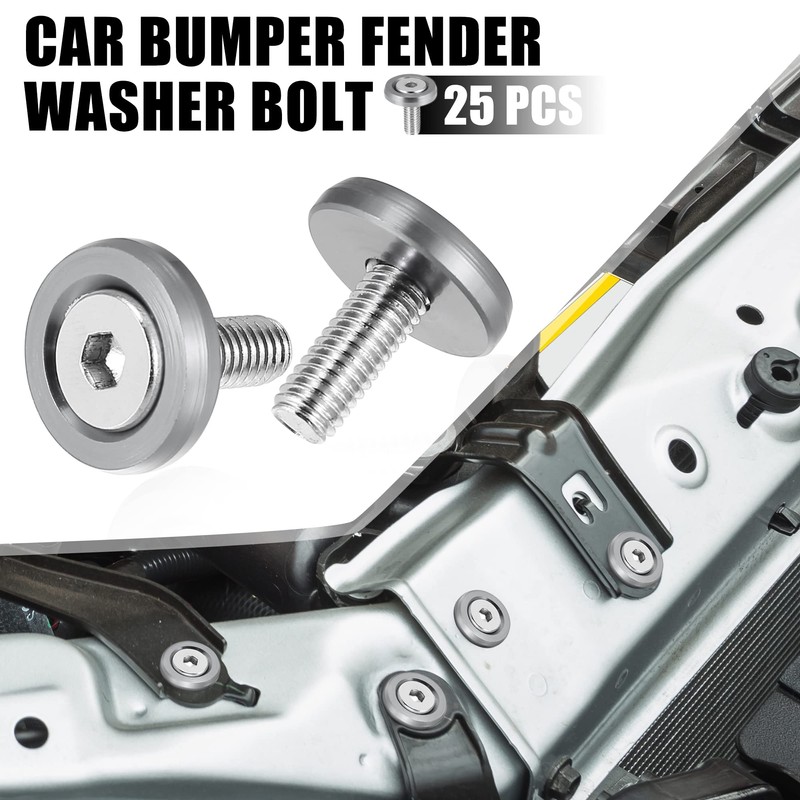 X AUTOHAUX Car Bumper Fender Washer Bolt Engine Bay Dress