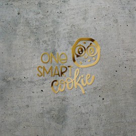 Transparent Decal Stickers of One Smart Coorkie (Metallic Gold) Premium Waterproof Vinyl Decal Stickers for Laptop Phone Accessory Helmet Car Window Mug Tuber Cup Door Wall Deco ANDSKUSf89065GO102522