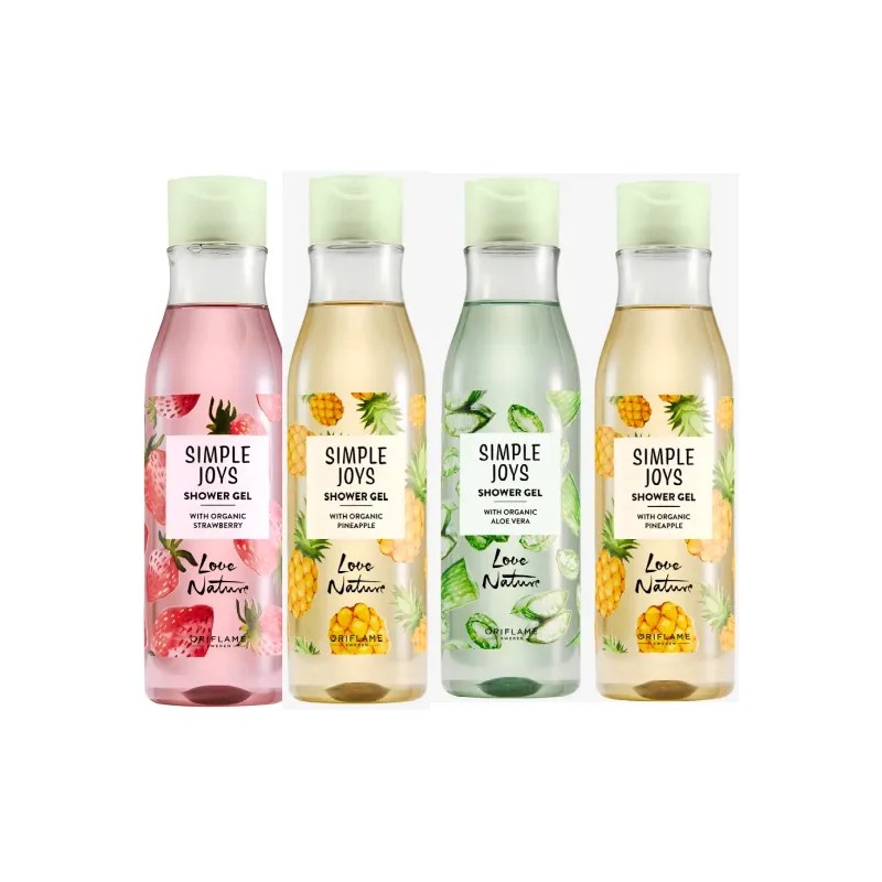 4 Geles De Ducha Aloe, Mango, Fresa Y Piña Oriflame