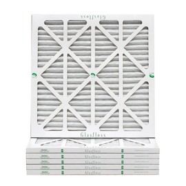 20x20x1 Air Filter 6-Pack, Pleated MERV 10 By Glasfloss - Made in USA