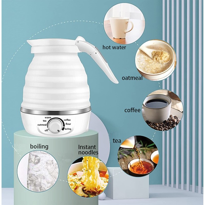 RAREONES 0.6L Foldable Travel Kettle | Portable Electric Tea Kettle