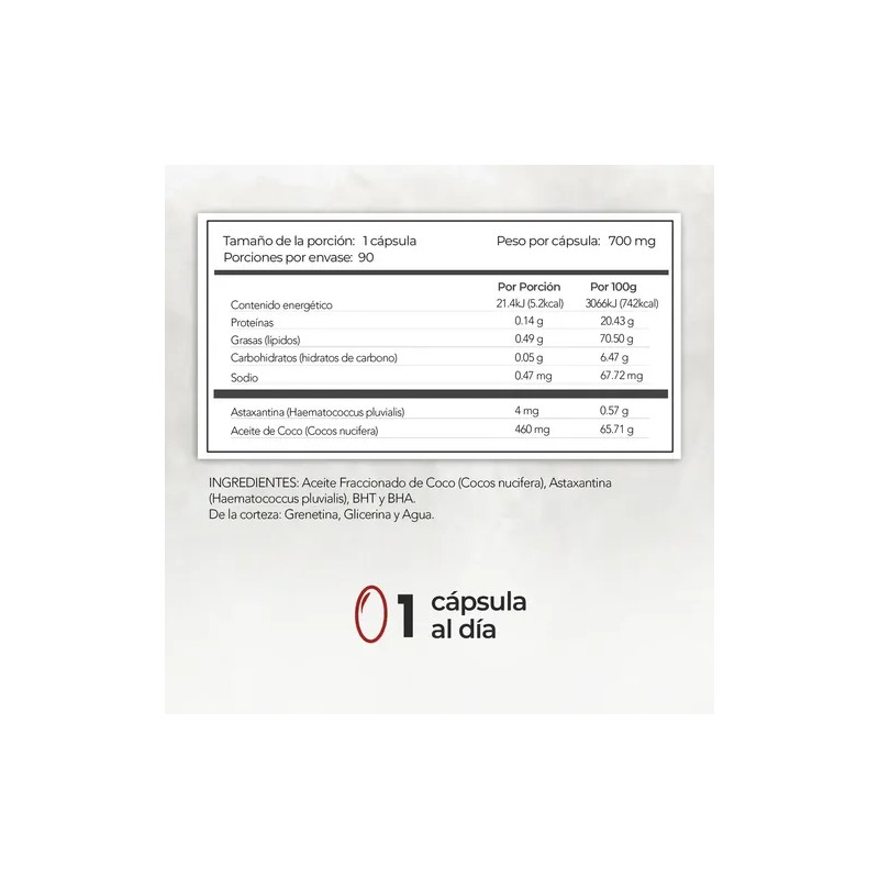 Astaxantina Aceite De Coco Mct Oil 90 Softgels Maklen Sabor