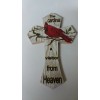 Wall cross, cardinal, handmade, small, wooden, original