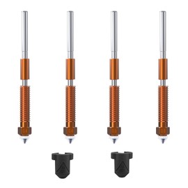 K1C Nozzle, 4PCS Unicorn Quick-Swap Nozzle Kit Copper Alloy and Hardened Steel Nozzle (2 * 0.4mm+1 * 0.6mm+1 * 0.8mm + 2 Silicone case) for Creality K1C, Ender 3 V3, Ender 3 V3 Plus 3D Printers