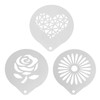 COLLBATH 3pcs Coffee Latte Art Stencils Reusable Molds for Decorating