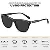 AVAWAY Small Acetate Black Cat Eye Sunglasses Women Small Face