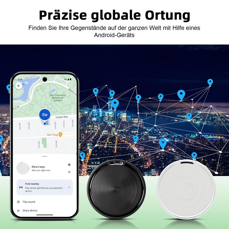 Glitfix Android Smart Tag, Bluetooth Key Finder Compatible with Google