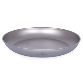 Boundless Voyage Ti15138B Titanium Plates, Round Plates, Dishes, Dishes, Unbreakable, Rust-free, Lightweight, Pure Titanium, Dishwasher Safe, Home, Outdoors, Camping, Mesh Storage Bag Included (7.3 inches (18.5 cm), Platters (1 Piece)