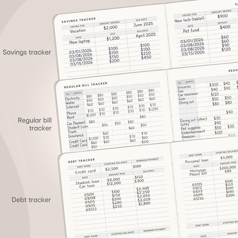 And Per Se Budget Planner, Monthly Budget Notebook with Expense